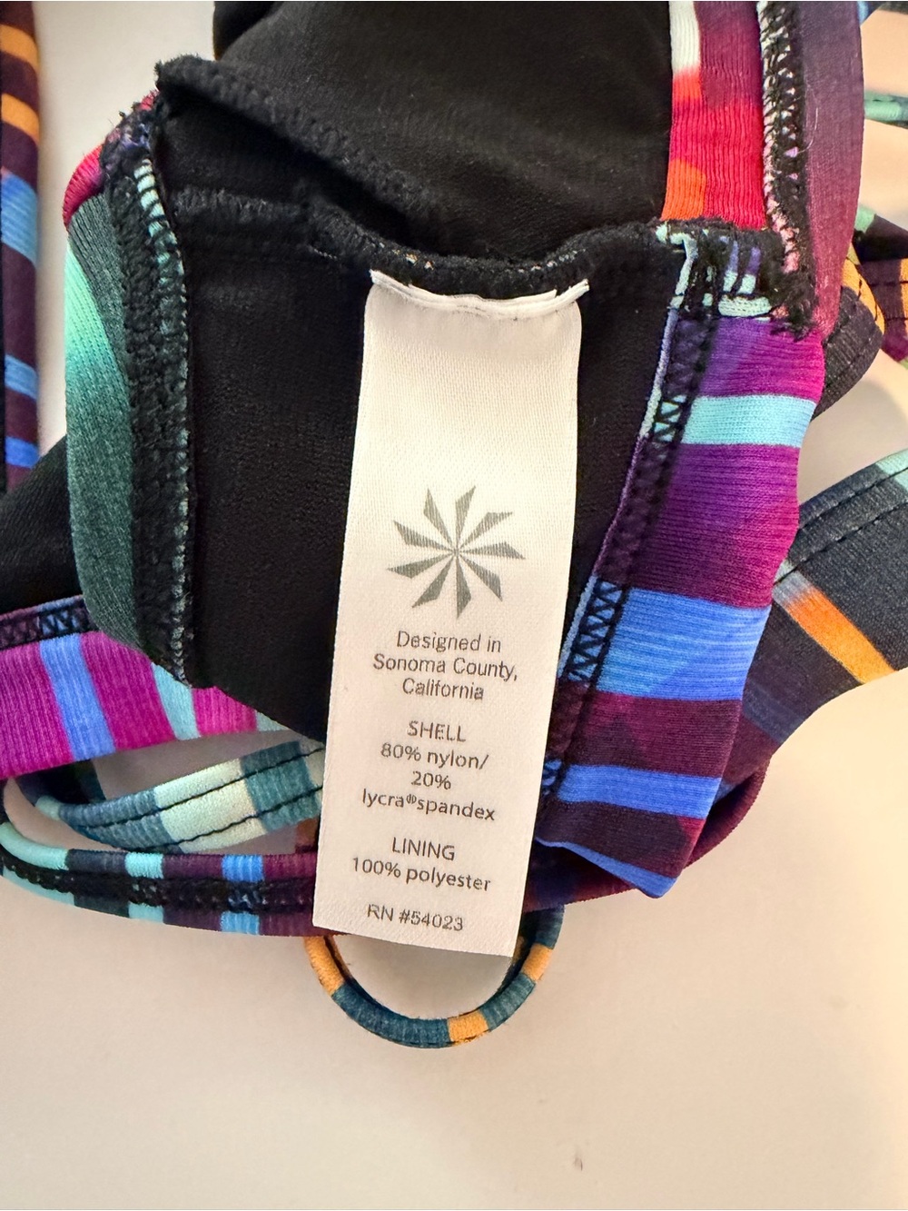 Athleta Multicolor Striped Swim Top with Crisscross Straps - Picture 6 of 7
